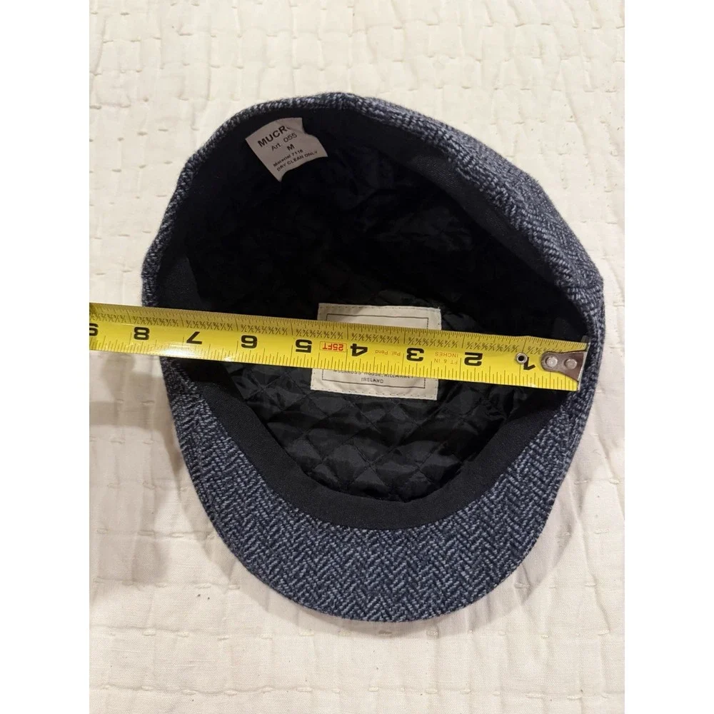 Mucros Weavers Workshop Irish tweed Hounds Tooth flat cap peaky size medium
